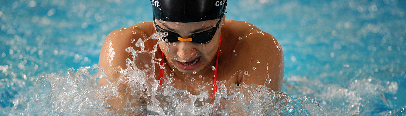 Young woman swimming in the pool at Castle Leisure Centre