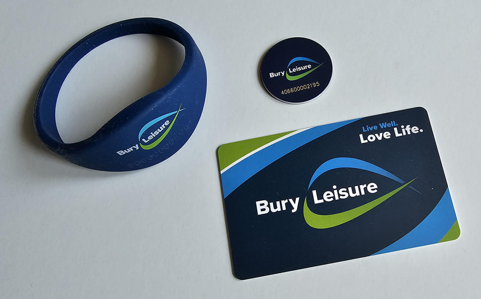 Bury Leisure wristband tag and access card