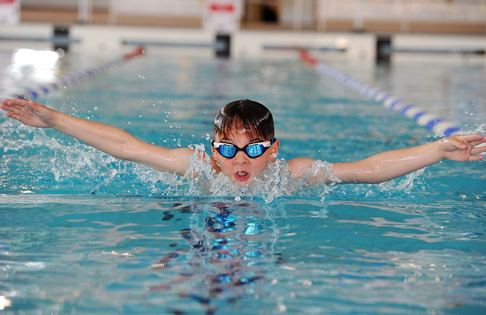 oung person swimming in the pool at Castle Leisure Centre